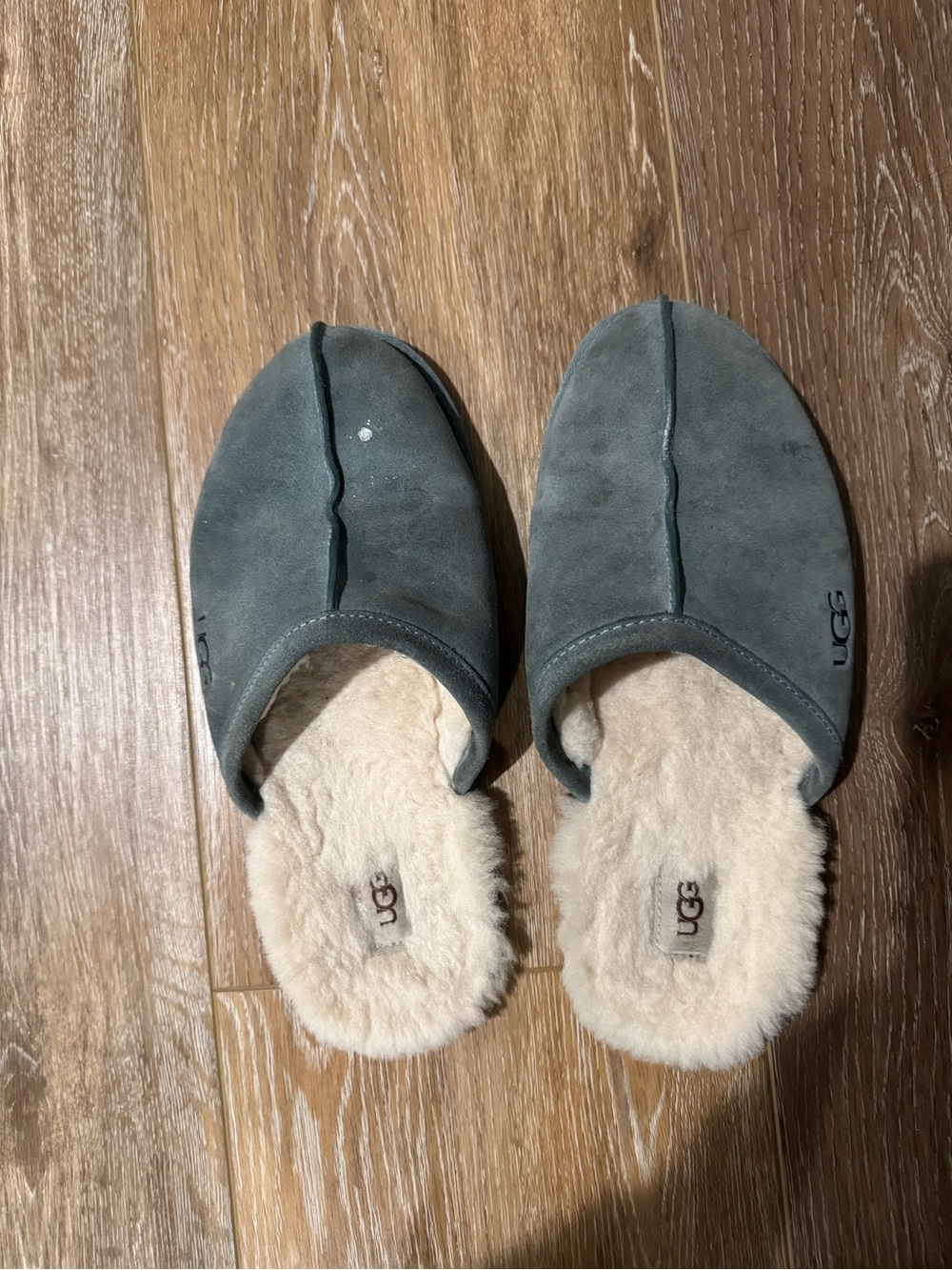UGG Men’s Slate Suede Fur-Lined Slip-On Mules